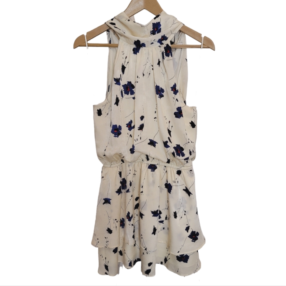 Willow Cream and Blue Floral Mini Dress - Picture 7 of 14